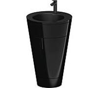 Duravit Starck 1 ,c-bonded set S19514OBD400010 poignée noir diamant, Céramique noir mat, éclairage intérieur, sur pied, noir brillant, 864 x 560 x 605 mm