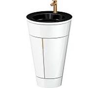Duravit Starck 1 ,c-bonded set S19515O04850010 poignée bronze, Céramique noir mat, éclairage intérieur, sur pied, Weiß Hochglanz , 864 x 560 x 605 mm