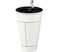 Duravit Starck 1 ,c-bonded set S19515O10360000 poignée chromée, Céramique noir mat, sur pied, blanc satiné mat, 864 x 560 x 605 mm