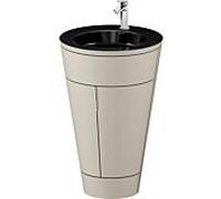 Duravit Starck 1 ,c-bonded set S19515O10600000 poignée chromée, Céramique noir mat, sur pied, Taupe Seidenmatt , 864 x 560 x 605 mm