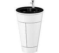 Duravit Starck 1 ,c-bonded set S19515O10850000 poignée chromée, Céramique noir mat, sur pied, Weiß Hochglanz , 864 x 560 x 605 mm