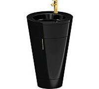 Duravit Starck 1 ,c-bonded set S19515O34400010 poignée or, Céramique noir mat, éclairage intérieur, sur pied, noir brillant, 864 x 560 x 605 mm