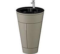 Duravit Starck 1 ,c-bonded set S19515O70920010 poignée en acier inoxydable, Céramique noir mat, éclairage intérieur, sur pied, gris pierre satiné mat, 864 x 560 x 605 mm