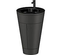Duravit Starck 1 ,c-bonded set S19515OBD580010 poignée diamant noir, Céramique noir mat, éclairage intérieur, sur pied, Graphit satiné mat, 864 x 560 x 605 mm