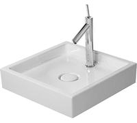 Duravit Starck 1 - Vasque à poser 47x47 cm, sans trop-plein, sans trou pour robinetterie, WonderGliss, blanc 03874700281