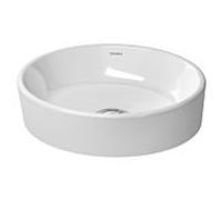 Duravit vasque à poser match0 Starck 2 43,5x39,5cm, au sol, sans trou pour robinetterie, trop-plein, rangée de trous pour robinetterie, blanc