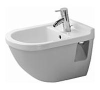 Duravit Starck 3 mur Bidet 22301500001 blanc, mirroir, avec trou pour robinetterie et trop-plein