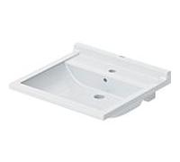 Duravit Starck 3 Vital lavabo 03096000001 60 x 54,5 cm, blanc WonderGliss, avec trou pour robinetterie, trop-plein, banc pour robinetterie, accessible aux personnes à mobilité réduite