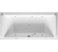 Duravit Starck Bains à remous, à encastrer, double dos inclinés, bâti-support, garniture de vidage et de trop-plein chrome, système à jet, 1800x800mm, 760338000JS1000