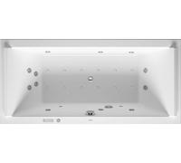 Duravit Starck Bains à remous, à encastrer, double dos inclinés, bâti-support, garniture de vidage et de trop-plein chrome, Combi-Système E, 1900x900mm, 760340000CE1000