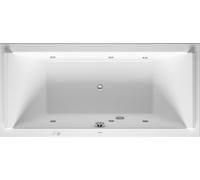Duravit Starck Bains à remous, à encastrer, double dos inclinés, bâti-support, garniture de vidage et de trop-plein chrome, système à jet, 1900x900mm, 760340000JS1000