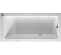 Duravit Starck Bains à remous, à encastrer, simple dos, bâti-support, garniture de vidage et de trop-plein chrome, système à jet, 1700x800mm, 760336000JS1000