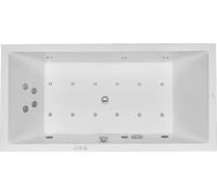 Duravit Starck Bains à remous, version à encastrer, double dos inclinés, bâti-support, garniture de vidage et de trop-plein chrome, Combi-Système P, 1800x900mm, 760052000CP1000