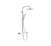 Duravit Système de douche Shelf 1050 Thermostat, 2 consommateurs, Chrome/Blanc ultra-brillant