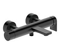 Duravit Mitigeur de bain Tulum TU5230000046 apparent, raccords S, avec inverseur, noir mat