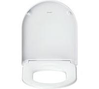 Duravit Univavo abattant de toilettes en forme de D 0023590000 mécanisme de fermeture en douceur, amovible, charnières en acier inoxydable, blanc