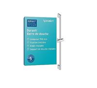 Duravit Universal Barre de douche, avec support de douchette réglable en hauteur, barre de douche variable (700 mm), chromé