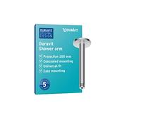 Duravit Universal bras de douche, Pomme de douche fixation au plafond, bras de douche rond 200 mm, chromé