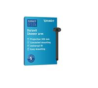 Duravit Universal bras de douche, Pomme de douche fixation au plafond, bras de douche rond 300 mm, noir mat