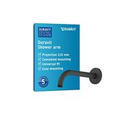 Duravit Universal bras de douche, Pomme de douche fixation murale, bras de douche rond 210 mm, noir mat