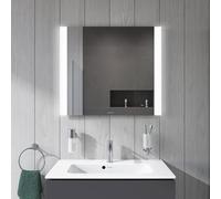 Duravit lumière et miroirs Good Miroirs avec éclairage LED, champs lumineux latéraux, hauteur 700mm, blanc mat, LM7866000000000, Longueur: 800mm