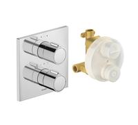Duravit - Mitigeur thermostatique encastré, 2 sorties, avec corps d’encastrement, chrome TH4200007010
