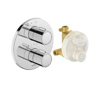 Duravit - Mitigeur thermostatique encastré, 2 sorties, avec corps d’encastrement, chrome TH4200008010