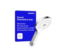 Duravit Pommeau de douche à main UV0650017010 – 3 jets – Ø 120 mm – Chrome/Blanc