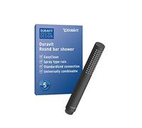 Duravit Universal pommeau de douche, pomme de douche avec jet Rain, Tête de douche ronde, facile à nettoyer, noir mat