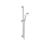 Duravit Universal Set de douche barre réglable 70 cm, douchette 3 jets Ø110mm et flexible anti-torsion, chromé/blanc