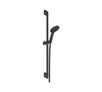 Duravit Universal set de douche, Pommeau de Douche avec 3 types de jets (Rain, Intense Rain, Soft Rain), à économie d'eau, barre de douche variable (900 mm), Tuyau de douche (1600 mm), Noir mat