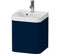 Duravit vasque à poser Happy D.2 Plus HP4340O98980000 40x36cm, porte 2000 , charnière à gauche, avec trou pour robinetterie, finition satinée bleu nuit