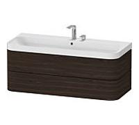 Duravit Duravit Meuble lavabo Happy D.2 Plus 117,5x49 cm, 2 tiroirs, 2 trous, noyer mat Quantité:1