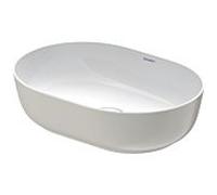 Duravit vasque à poser Luv 03795023001 50x35cm, au sol, sans trop-plein, sans rangée de trous pour robinetterie, blanc / gris satiné WonderGliss