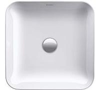 Duravit vasque à poser match0 Cape Cod 43x43cm, sans trou pour robinetterie, trop-plein, rangée de trous pour robinetterie, blanc