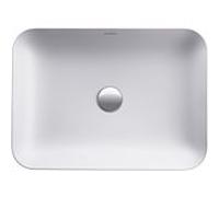 Duravit vasque à poser match0 Cape Cod 55x40cm, sans trou pour robinetterie, trop-plein, rangée de trous pour robinetterie, blanc satiné mat