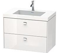 Duravit vasque Brioso c-bonded avec soubassement BR4606O1022, 80x48cm, blanc brillant / chrome, 2000 .
