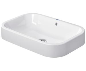 Duravit Vasque supérieure Happy D.2 60cm avec trop-plein, sans trou de robinet banc, 23146000001, Couleur: Blanc avec Wondergliss