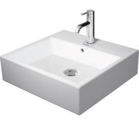 Duravit Vero Air Lavabo 50x47cm, avec trop-plein, avec table de robinet, sans trou de robinet, poli, 23505000281, Couleur: Blanc avec Wondergliss