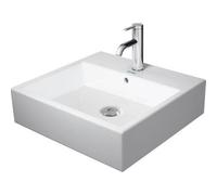 Duravit Vero Air Lavabo à poser - 50x47cm - sans trou de robinet - avec trop-plein - rectifié - WonderGliss - blanc 23525000601