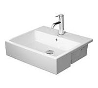 Duravit Vero Air lavabo semi-encastré 03825500601 blanc wondergliss,55x47cm, sans trou pour robinetterie, avec trop-plein