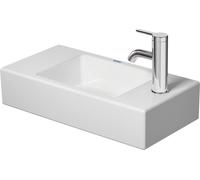 Duravit Vero Air meuble lave-mains lavabo 50x25cm, sans trop-plein, avec banc de robinetterie, 1 trou de robinet à droite, 07245000081, Couleur: Blanc avec Wondergliss