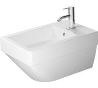 Duravit Vero Bidet mural Vero Air 37x57cm, avec trop-plein, avec banc de robinetterie, 1 trou de robinet, y compris Durafix, 22741500001, Couleur: Blanc avec Wondergliss