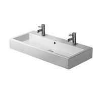 Duravit Vero - Lavabo double 100x47 cm, avec 2 trous pour robinetterie, avec WonderGliss, blanc alpin 04541000241