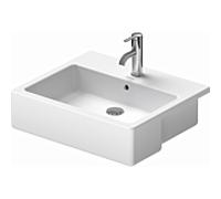 Duravit Lavabo semi-encastré Vero 55x47 cm, 1 trou, trop-plein, blanc brillant 0314550000
