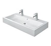 Duravit Vero meuble lavabo 0454100027 sol, avec trou pour robinetterie, trop-plein, banque de trous pour robinetterie, 100 x 47 cm, blanc