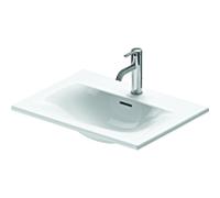 Duravit Viu bassin encastré 03,856,000,301 trois trous taraudés, blanc Wondergliss, 60x45cm, avec trop - plein, sans trou de coulée