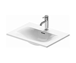 Duravit Viu bassin encastré 03856000601 sans trou du robinet, blanc Wondergliss, 60x45cm, avec trop - plein, sans trou de coulée