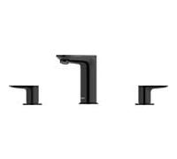 Wave Duravit, robinetterie de lavabo à 3 trous, saillie 129 mm, avec garniture découlement, WA1060005046, Couleur: Noir Mat