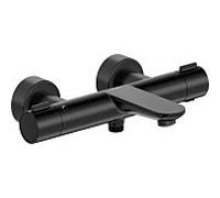 Duravit Wave mitigeur de bain WA5220000046 en saillie, robinet d'arrêt et inverseur, noir mat